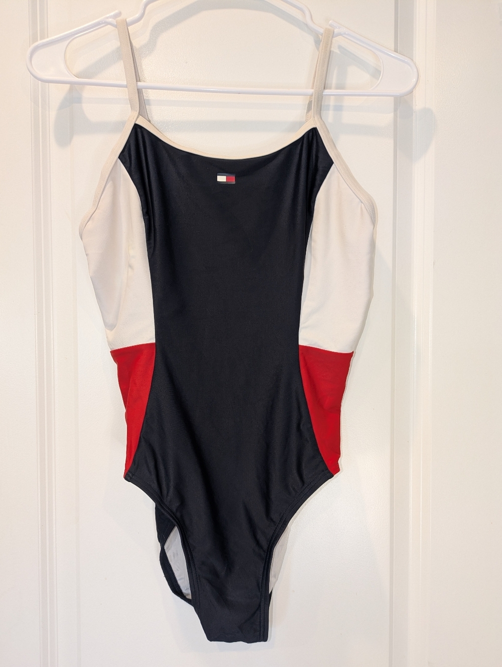 Tommy Hilfiger Colorblock One Piece Swimsuit Red White Blue No Size Tag